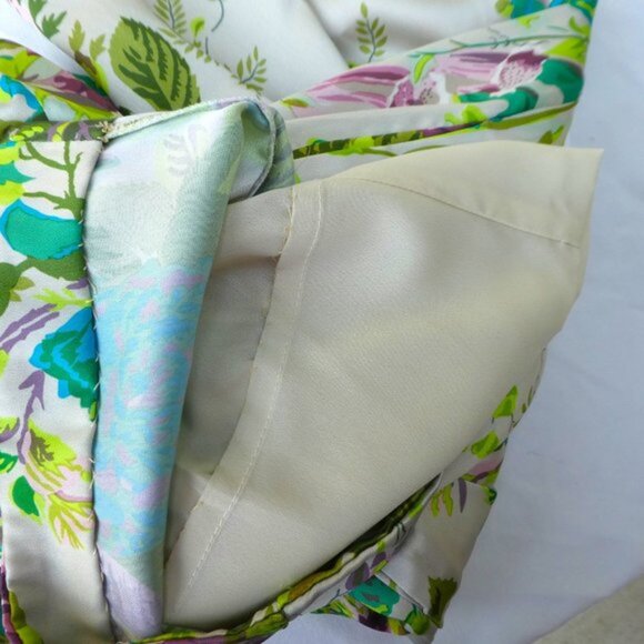 J Crew Collection Satin Pull On Pant Ratti Leafy Floral Print Zipper Fly Hemmed - Picture 9 of 9